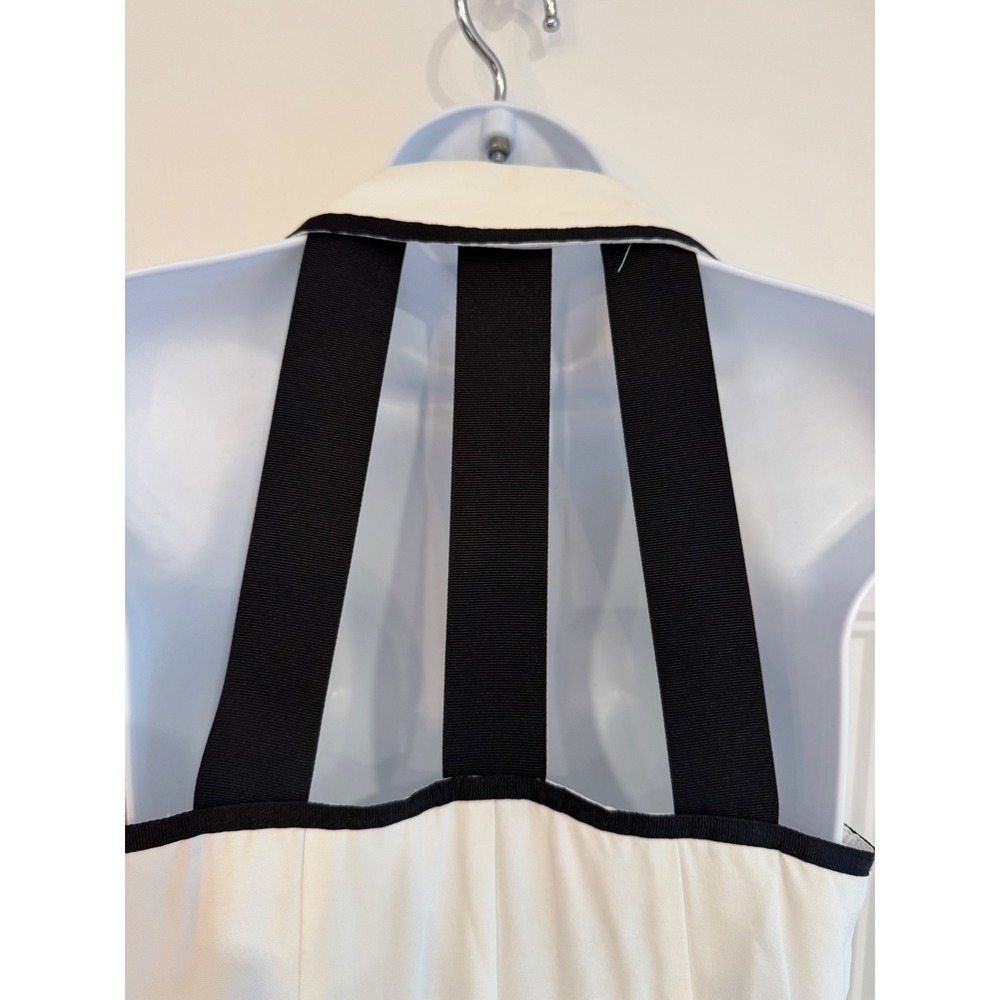 Joseph Ribkoff Vintage Pin Up Romper White Black Double Breasted Halter Size 6 - Picture 10 of 14